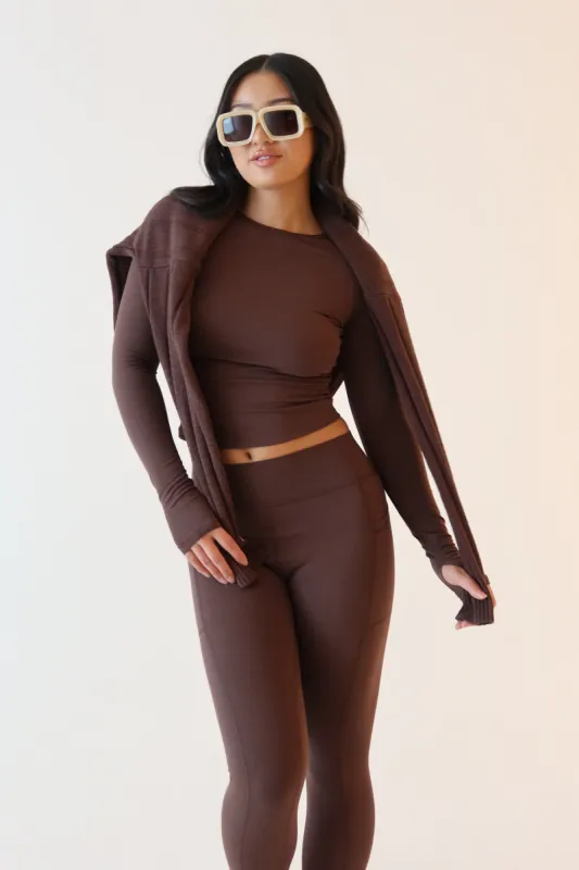 Venus Long Sleeve Top - Dark Chocolate sold by Meshki