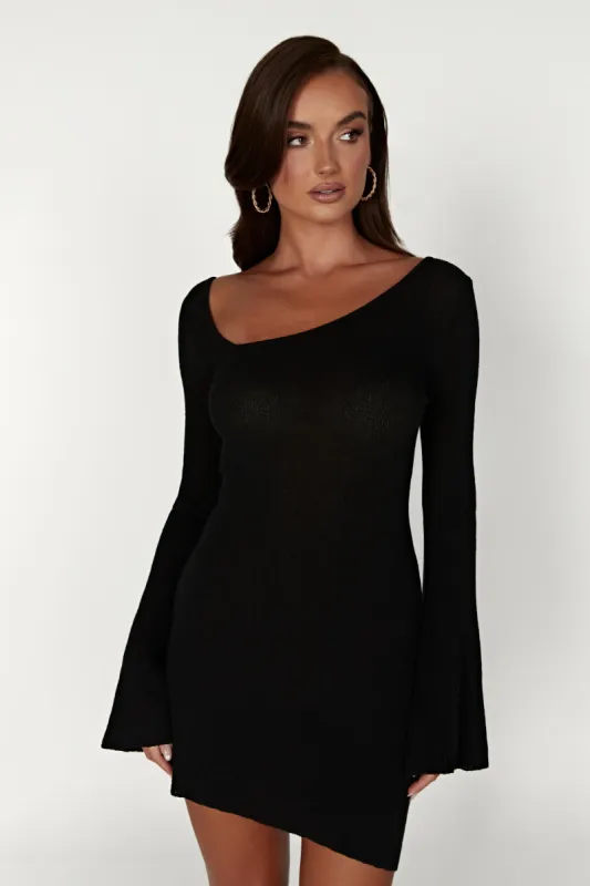 Ember Dry Handle Knit Mini Dress - Black sold by Meshki