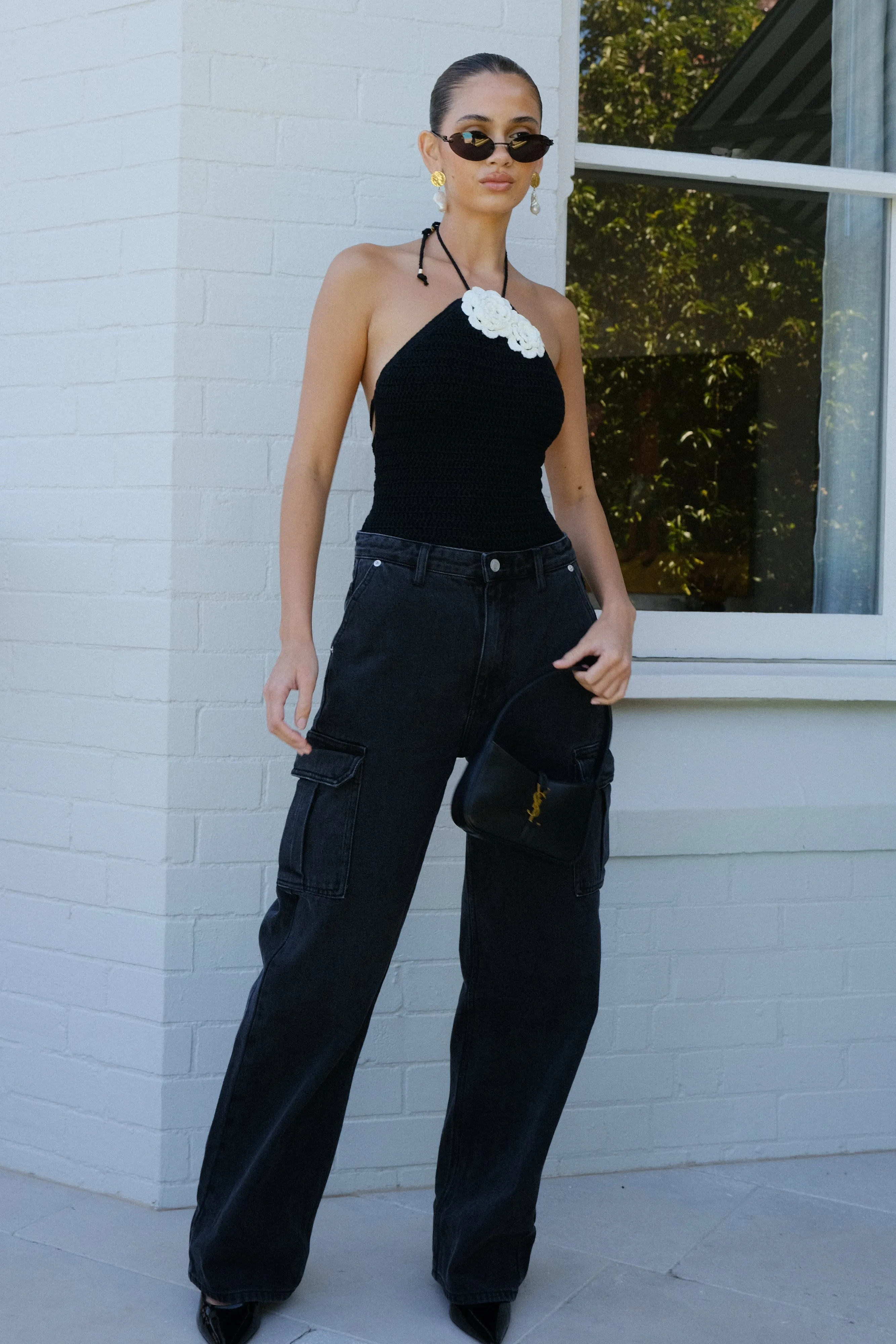 Marley Rose Crochet One Piece - Black/White sold by Meshki product image thumbnail 5