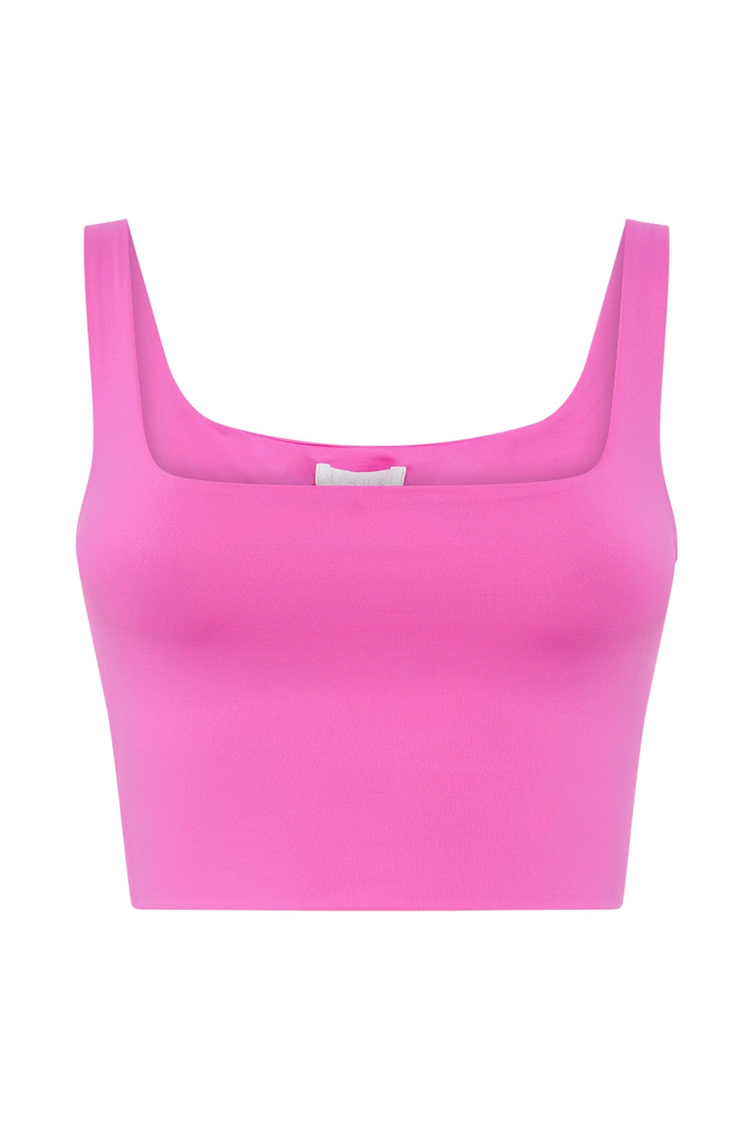 Sara Square Neck Crop Top - Bubblegum Pink sold by Meshki product image thumbnail 8