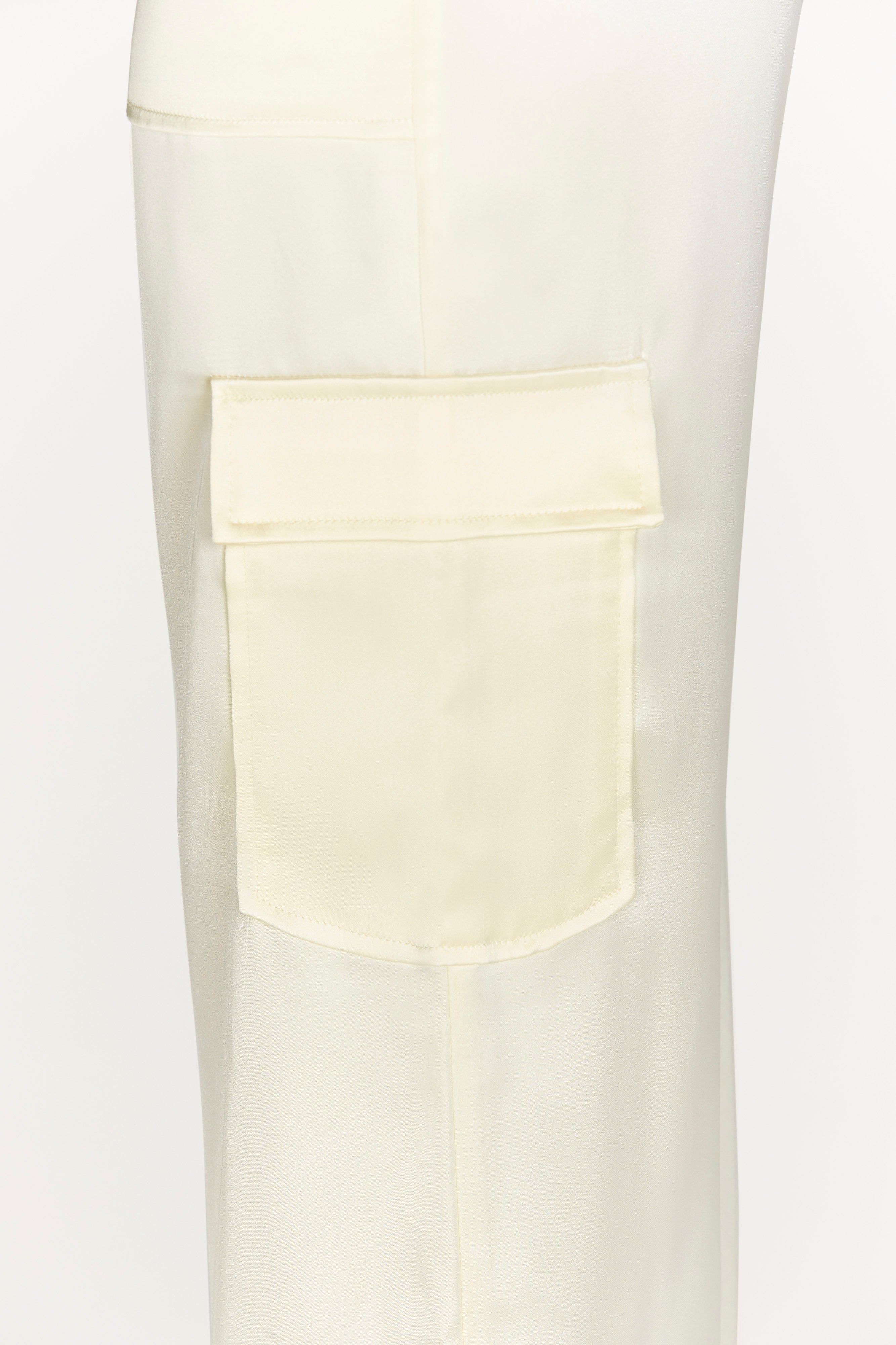 Amaya Satin Cargo Pant - Bone sold by Meshki product image thumbnail 8