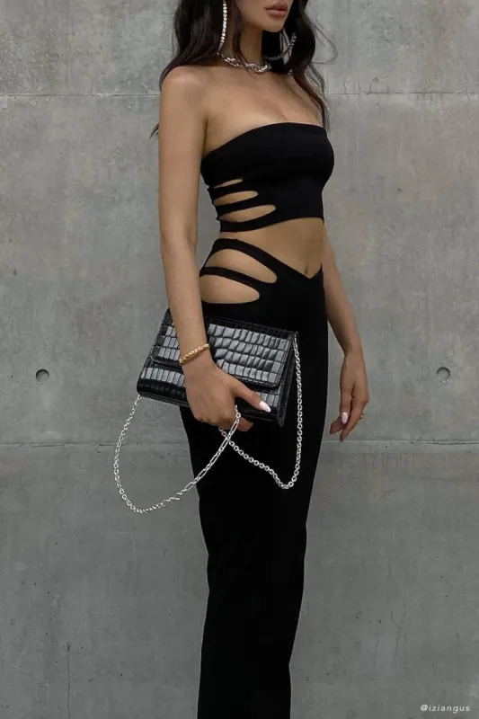 Audrina Cut Out Bandeau Top - Black sold by Meshki