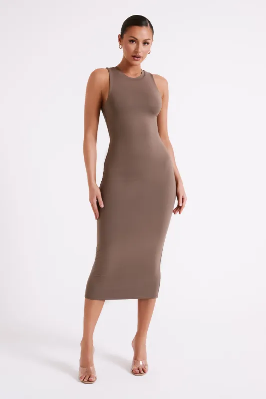 Jill Sleeveless Tank Midi Dress - Coco sold by Meshki