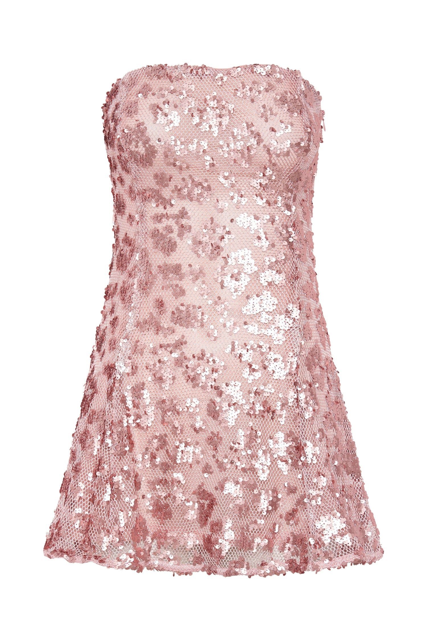 Everleigh Strapless Sequin Mini Dress - Blush Pink sold by Meshki product image thumbnail 10