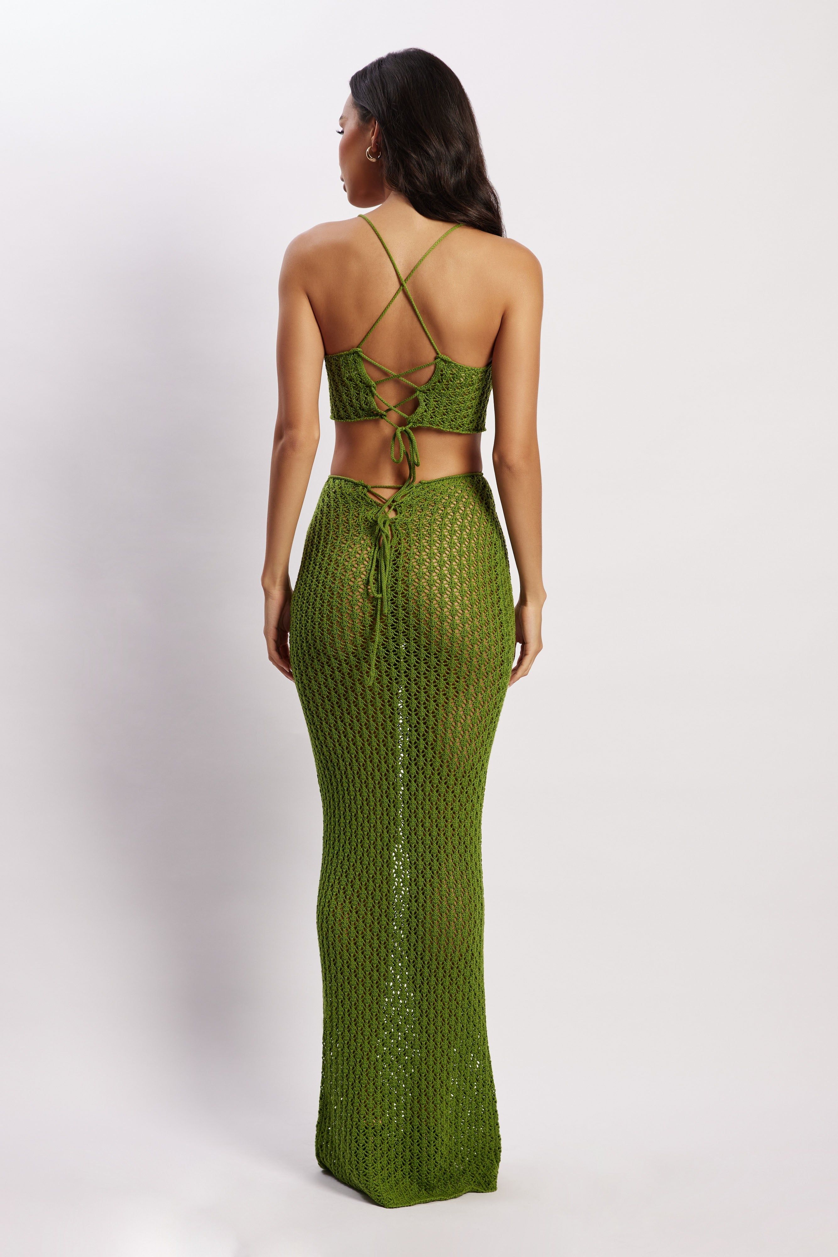 Rosella Crochet Crop Top - Green sold by Meshki product image thumbnail 2