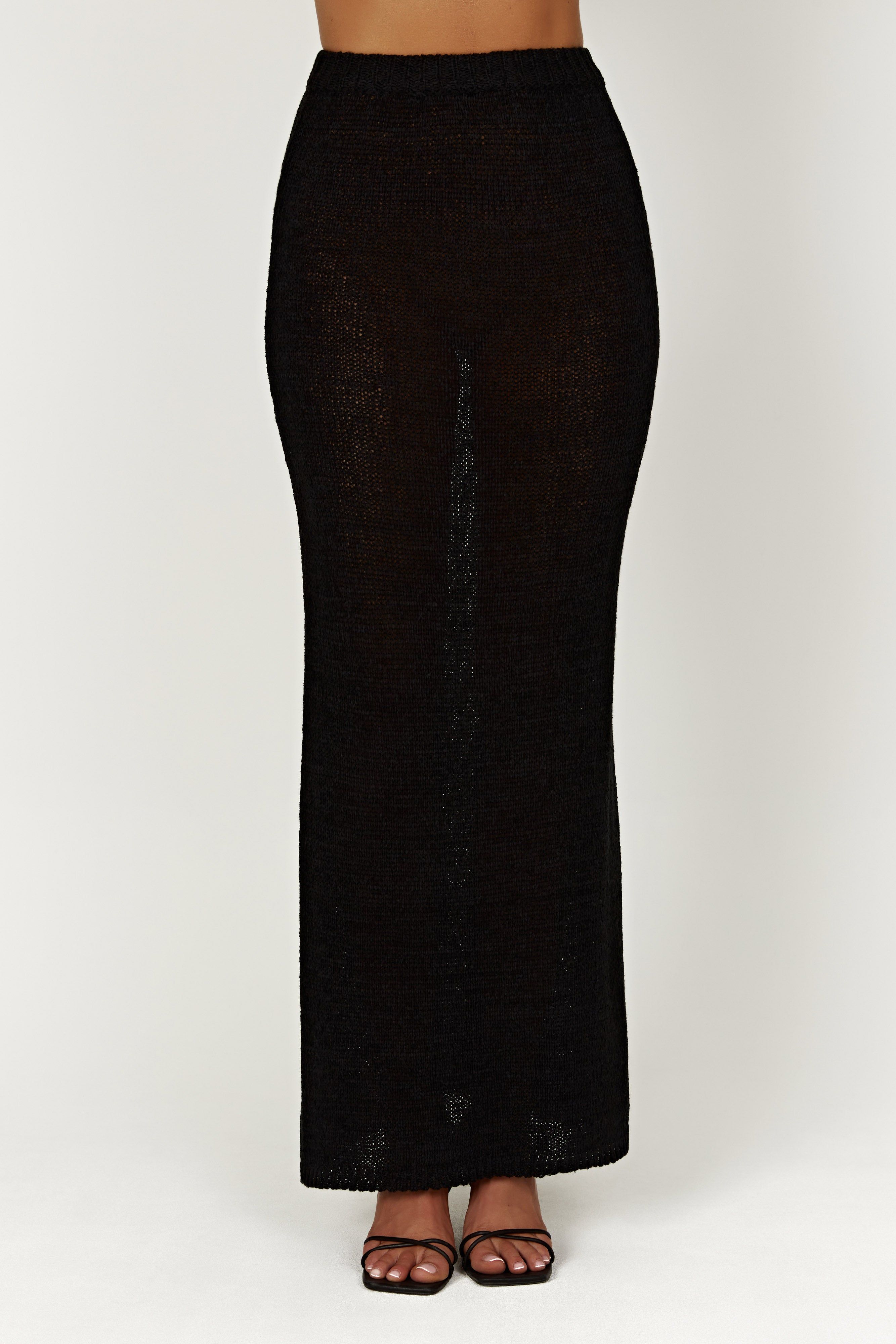 Mary Knit Maxi Skirt - Black sold by Meshki