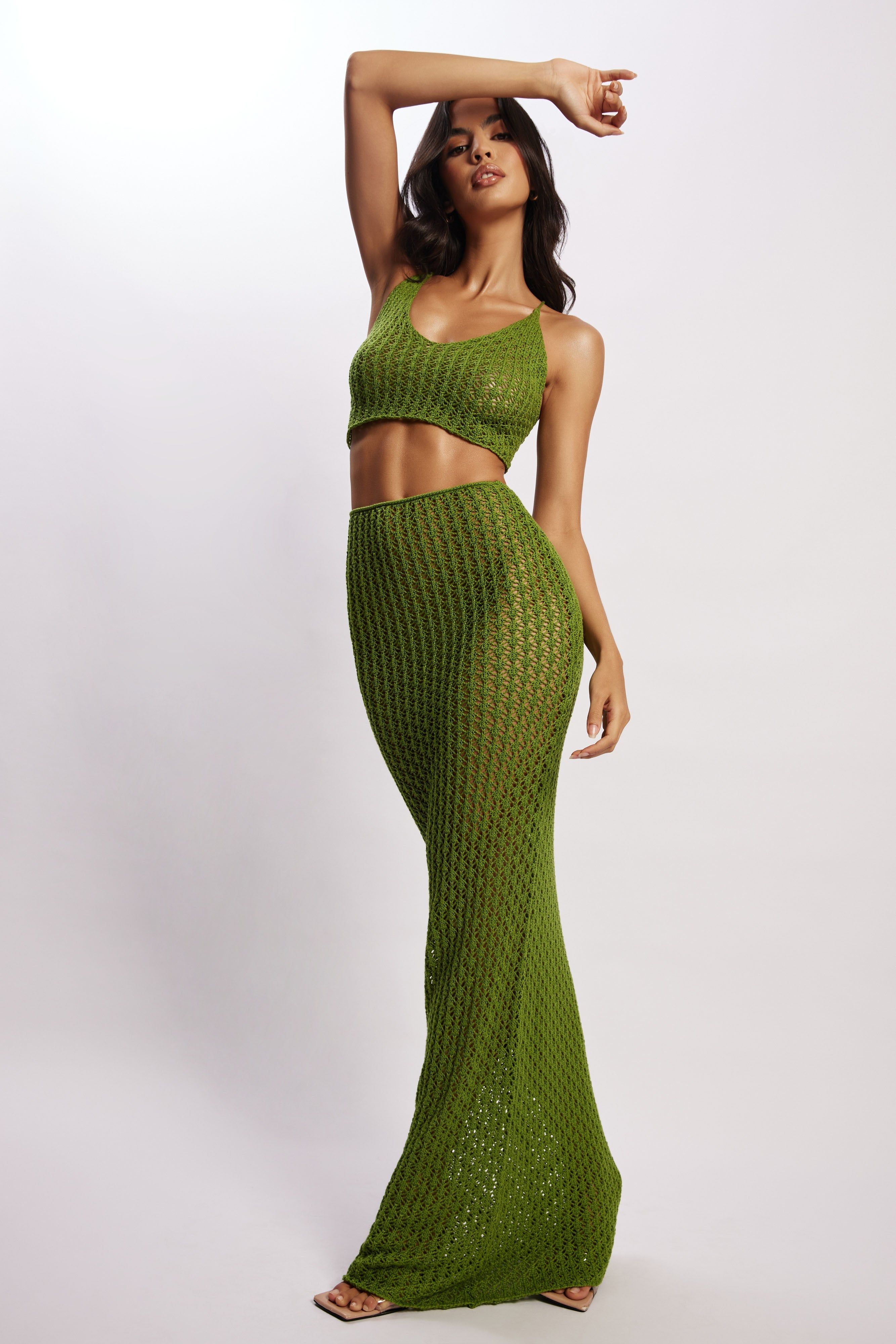 Rosella Crochet Crop Top - Green sold by Meshki product image thumbnail 3