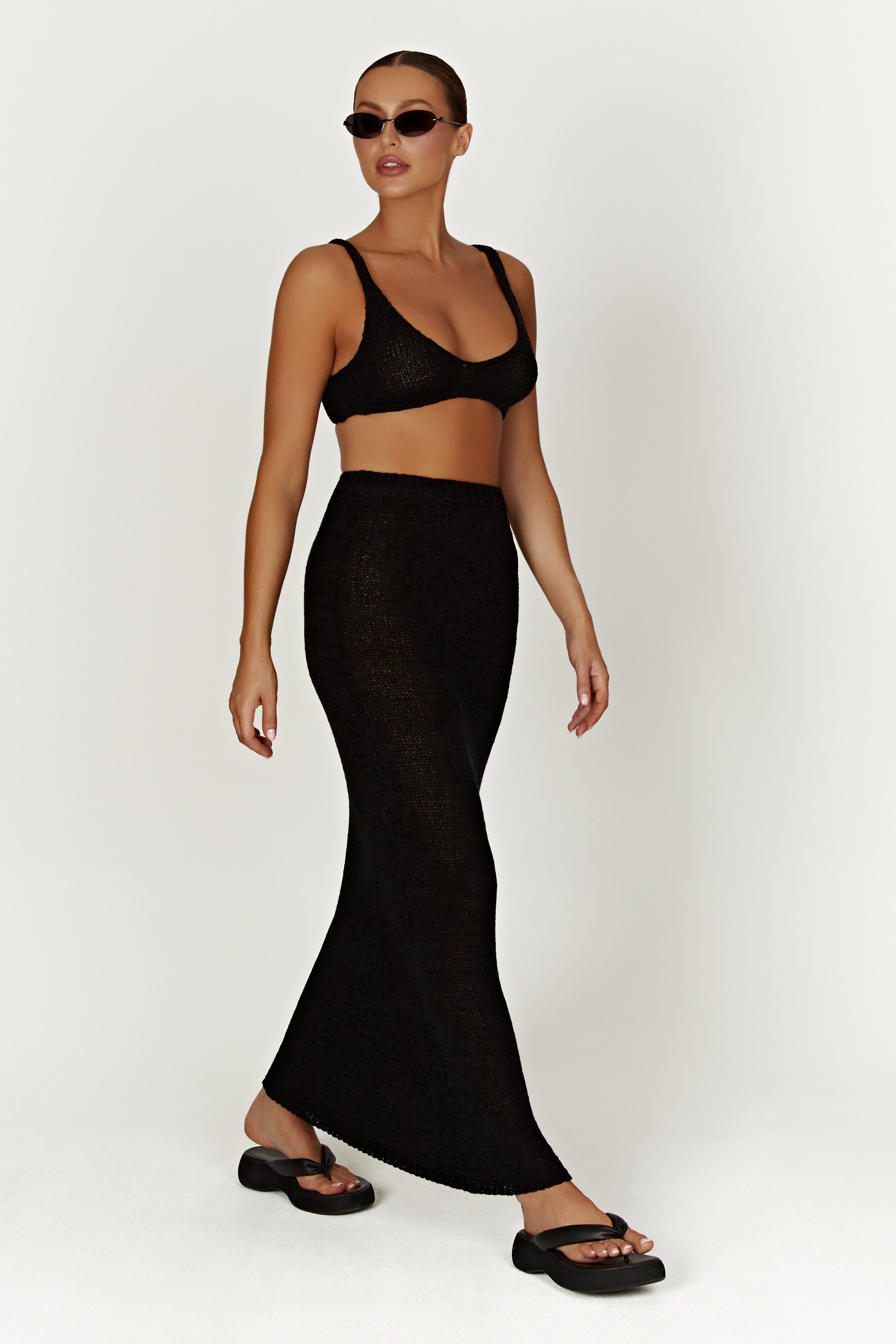 Mary Knit Maxi Skirt - Black sold by Meshki product image thumbnail 5