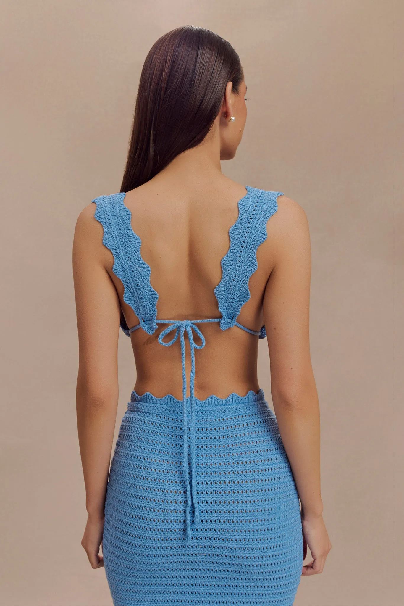 Jadia Crochet Bralette - Cornflower Blue sold by Meshki product image thumbnail 2