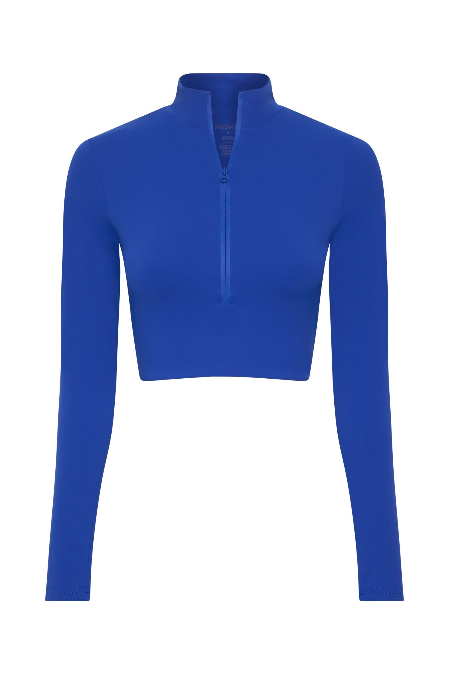 Greta Zip Up Long Sleeve Crop Top - Cobalt Blue sold by Meshki product image thumbnail 7