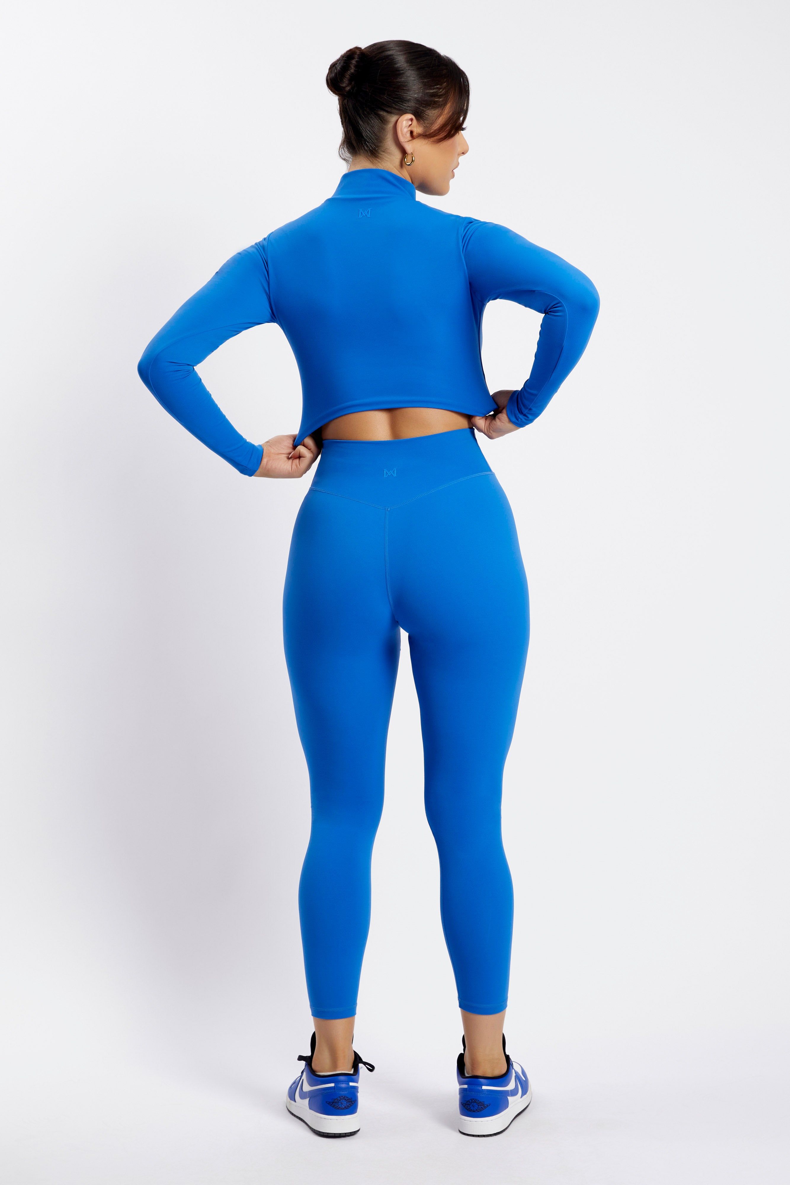 Greta Zip Up Long Sleeve Crop Top - Cobalt Blue sold by Meshki product image thumbnail 2