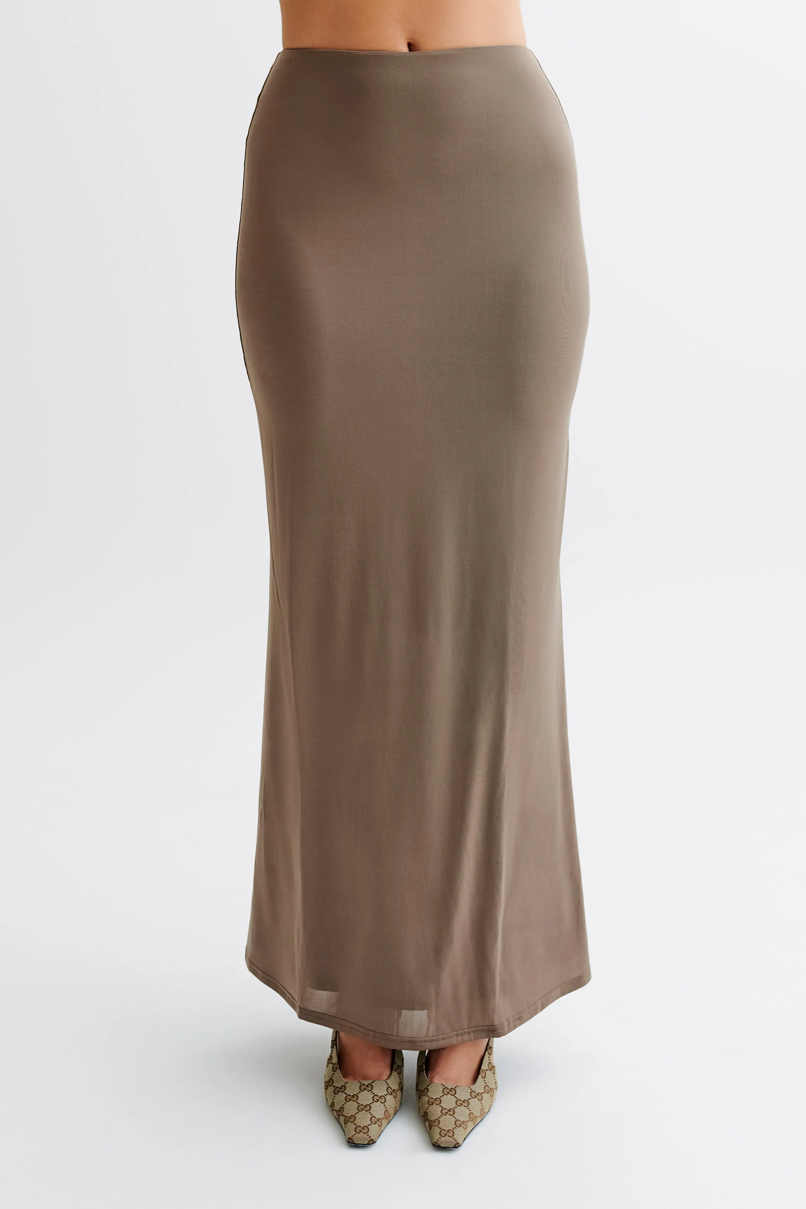 Bruna Slinky Fishtail Maxi Skirt - Coco sold by Meshki product image thumbnail 2
