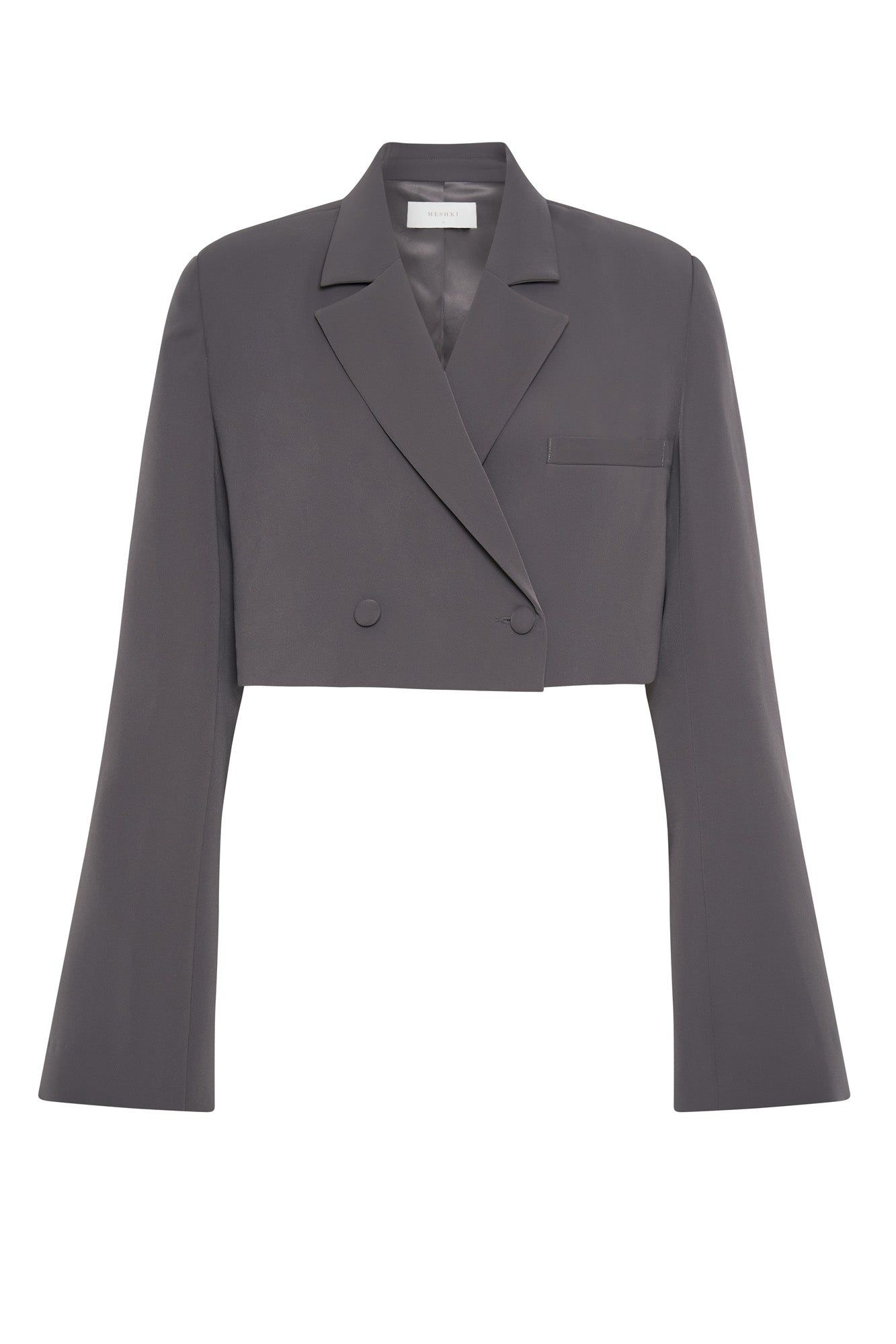 Luella Flared Cropped Blazer - Charcoal sold by Meshki product image thumbnail 11