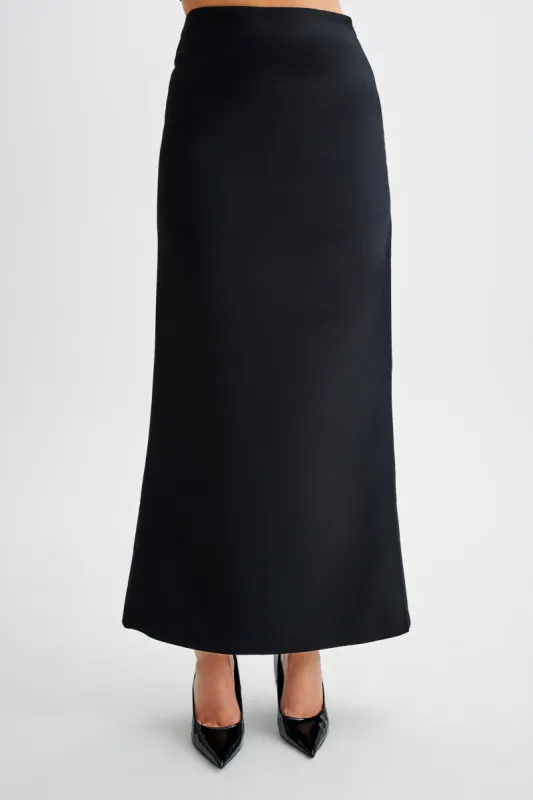 Micah Suiting Maxi Skirt - Black made by Meshki