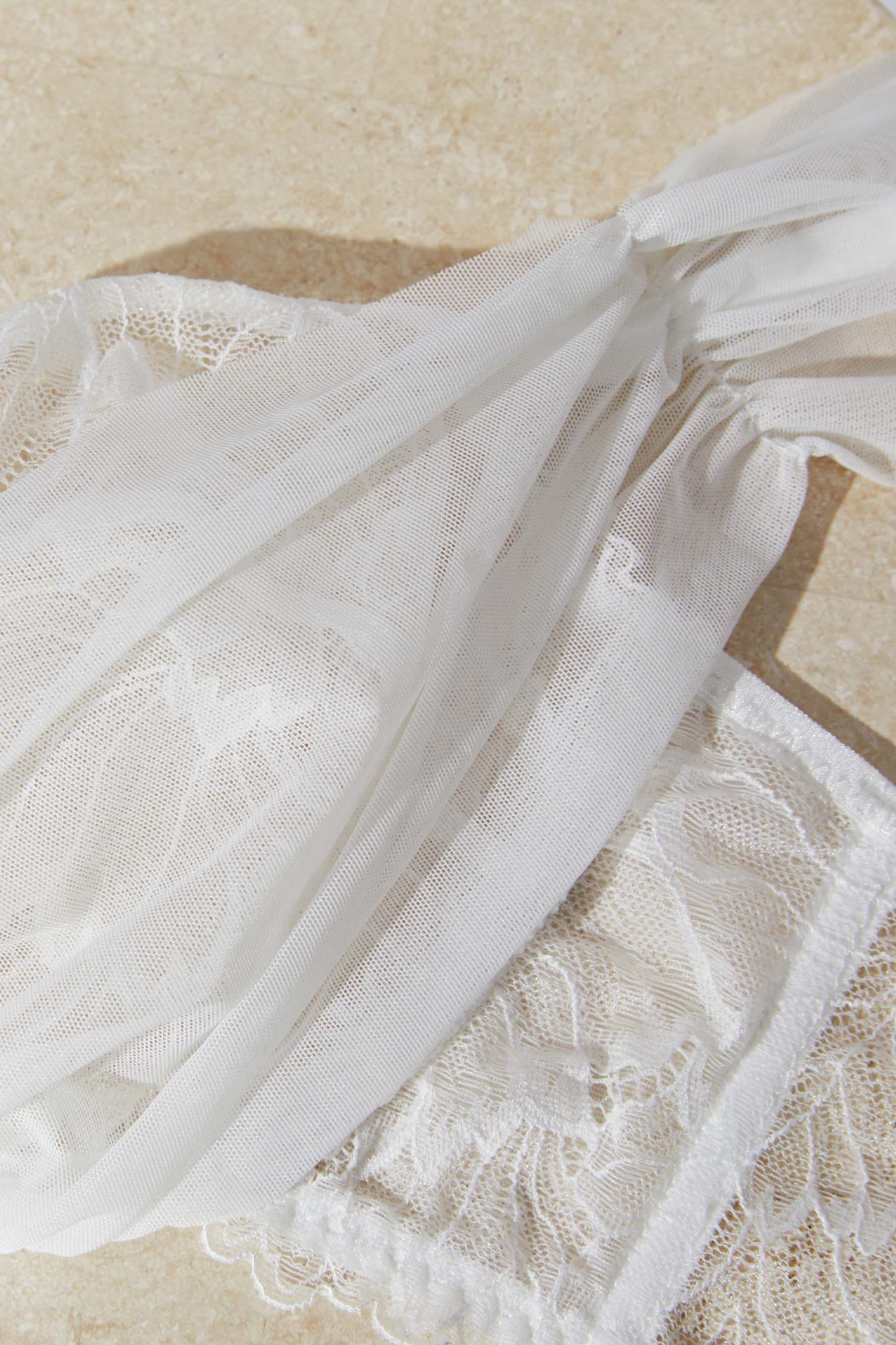 Portia Lace Tulle Balconette Bra - White sold by Meshki product image thumbnail 8