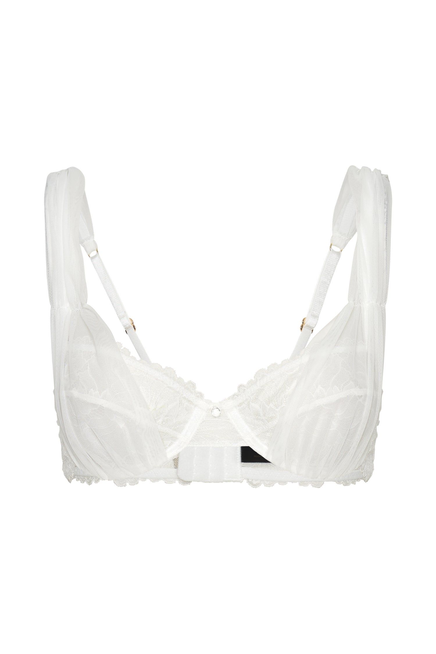 Portia Lace Tulle Balconette Bra - White sold by Meshki product image thumbnail 9