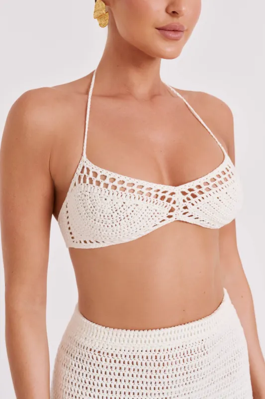 Paris Crochet Bralette - Ivory sold by Meshki