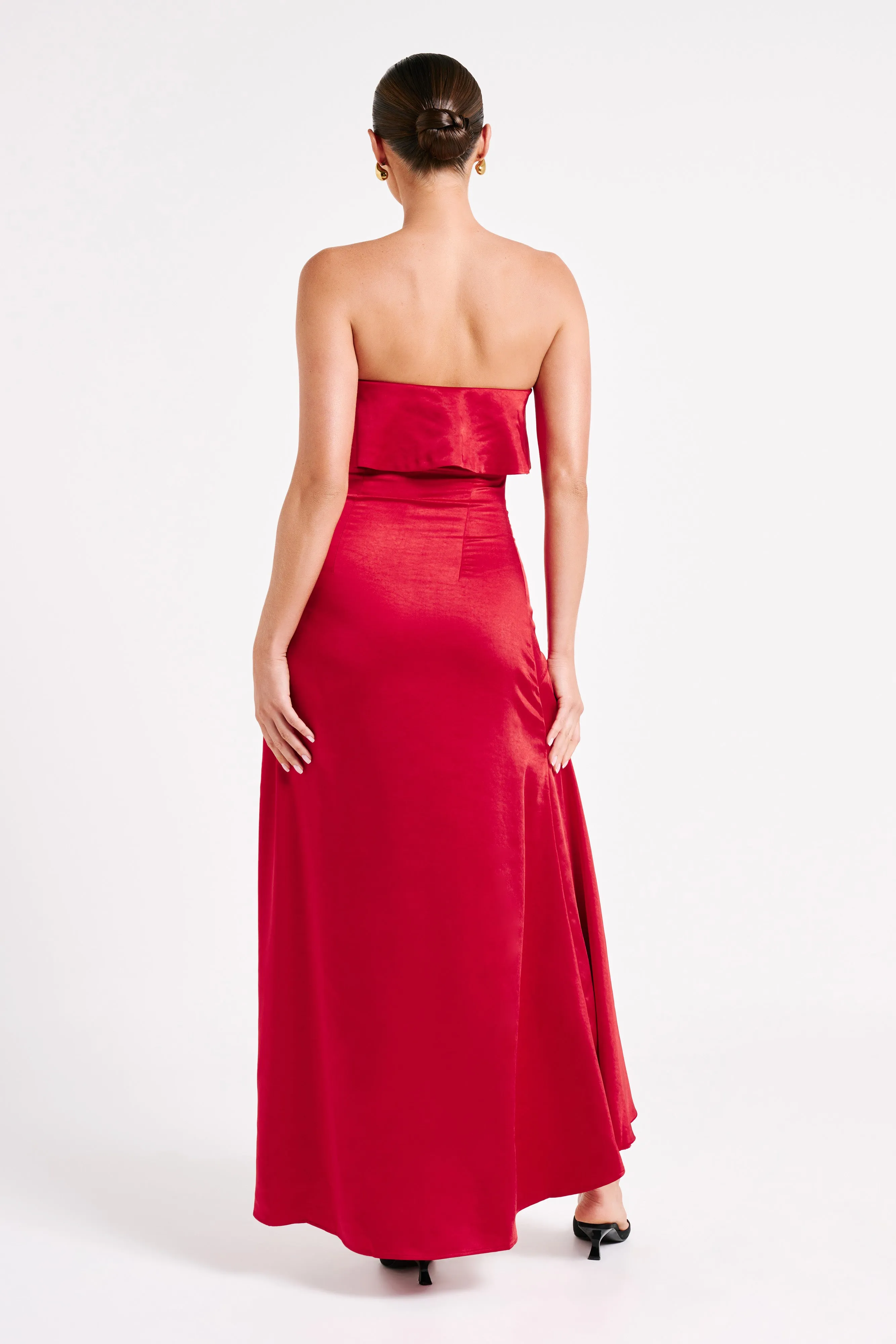 Sulianna Strapless Ruffle Midi Dress - Vermilion Red sold by Meshki product image thumbnail 2