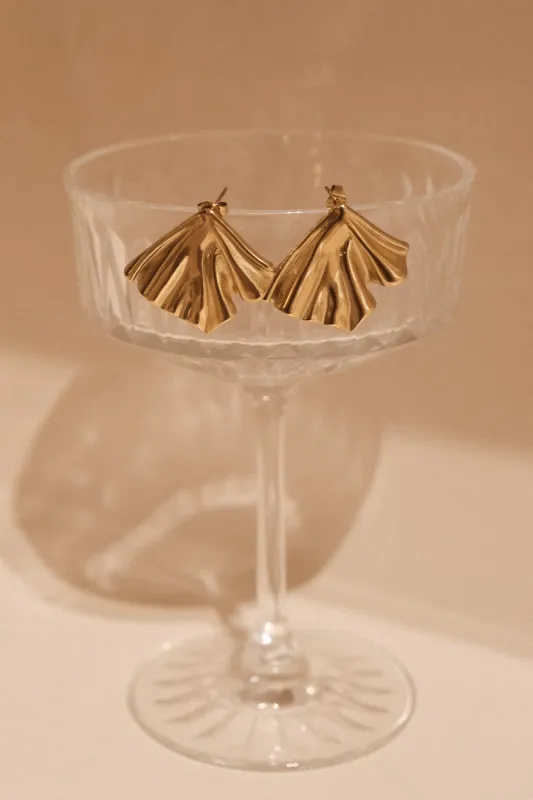 Willa Draped Earrings - Gold sold by Meshki