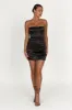 Amaya Lace Up Corset Mini Dress - Black sold by Meshki