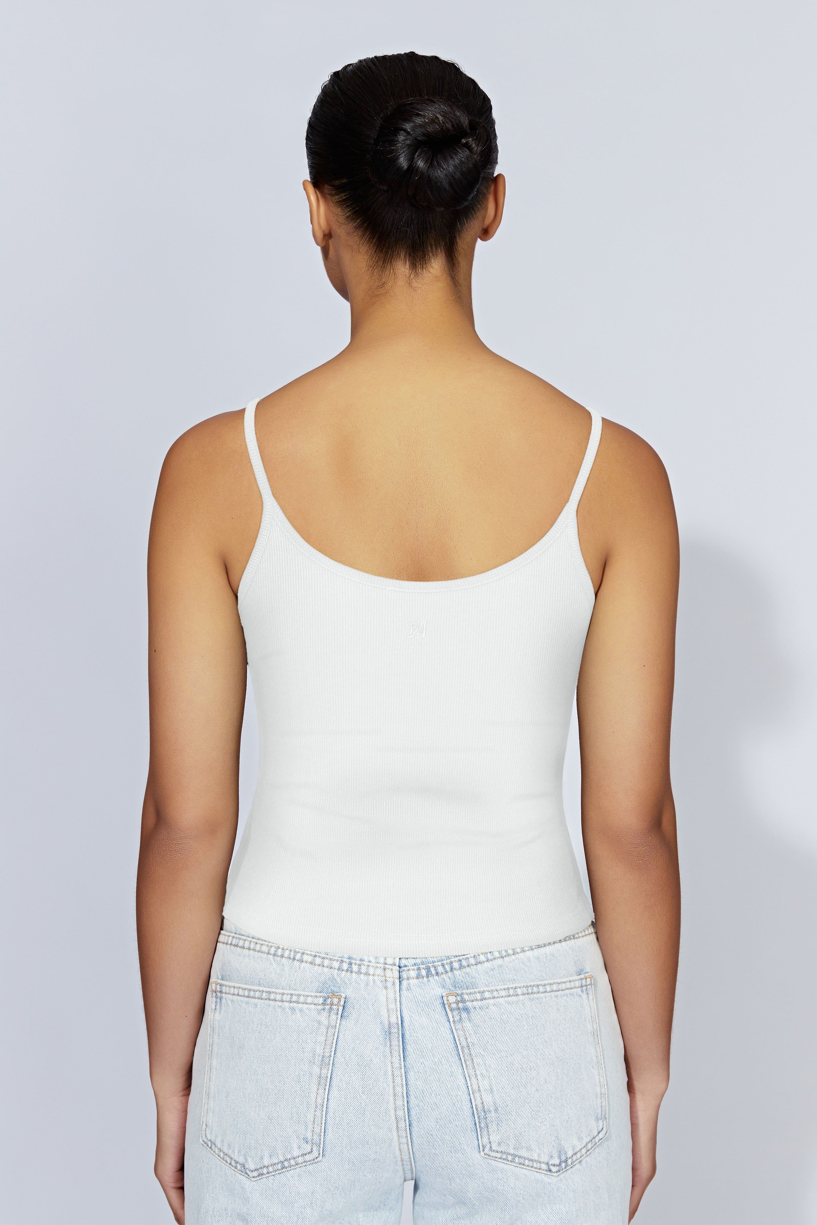 Alexis Ribbed Cami Longline Top - White sold by Meshki product image thumbnail 9