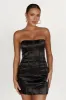 Amaya Lace Up Corset Mini Dress - Black sold by Meshki
