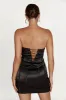 Amaya Lace Up Corset Mini Dress - Black sold by Meshki