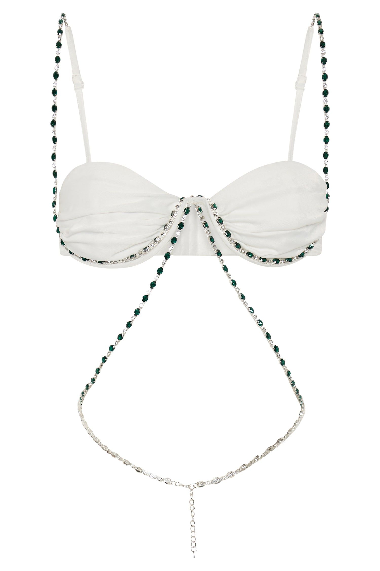 Farah Diamante Trim Bralette - White sold by Meshki product image thumbnail 9