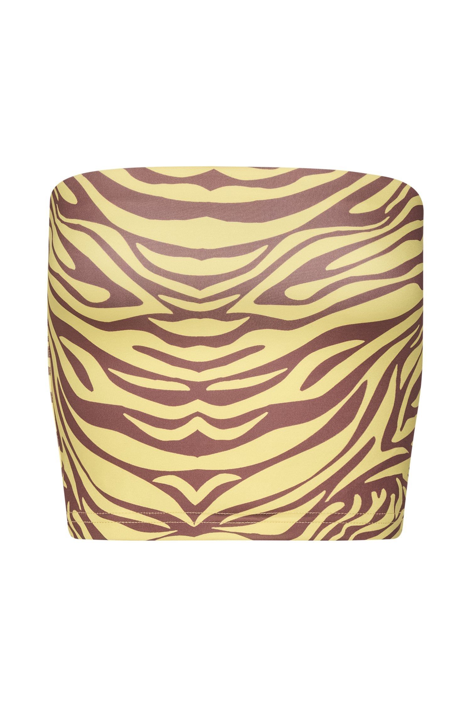 Dina Bandeau Crop Top - Zebra Print sold by Meshki product image thumbnail 7