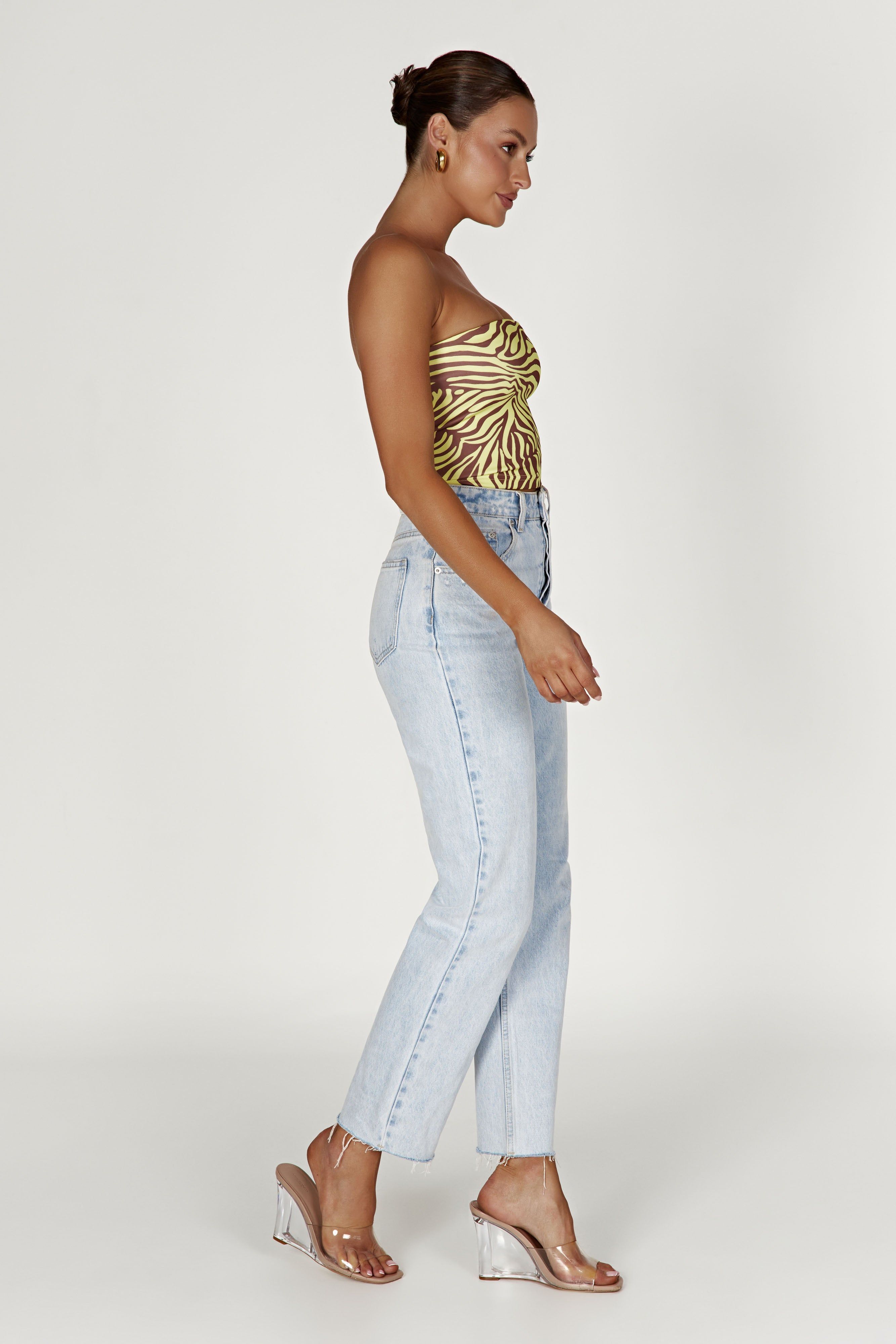 Dina Bandeau Crop Top - Zebra Print sold by Meshki product image thumbnail 5