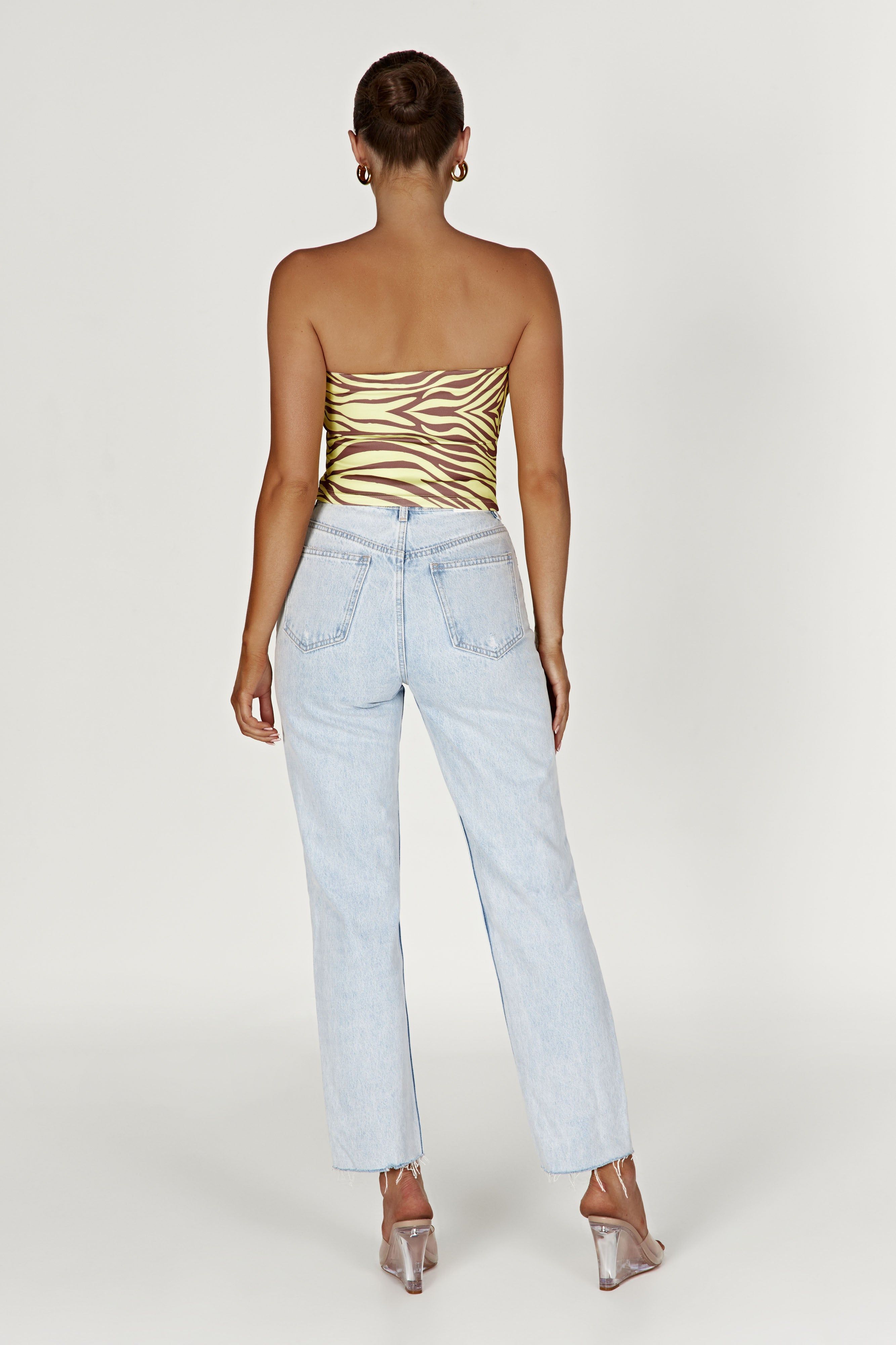 Dina Bandeau Crop Top - Zebra Print sold by Meshki product image thumbnail 6