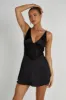 Kerrie Mini Halter Satin And Lace Dress - Black sold by Meshki