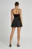 Kerrie Mini Halter Satin And Lace Dress - Black sold by Meshki