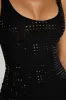 Presley Square Diamante Mini Dress - Black sold by Meshki