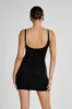 Presley Square Diamante Mini Dress - Black sold by Meshki