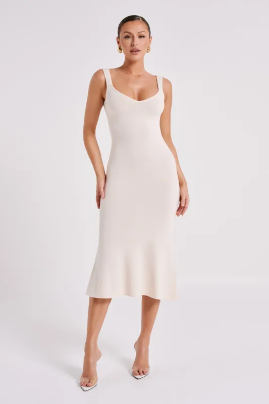 Easton Knit Midi Dress - Ivory sold by Meshki