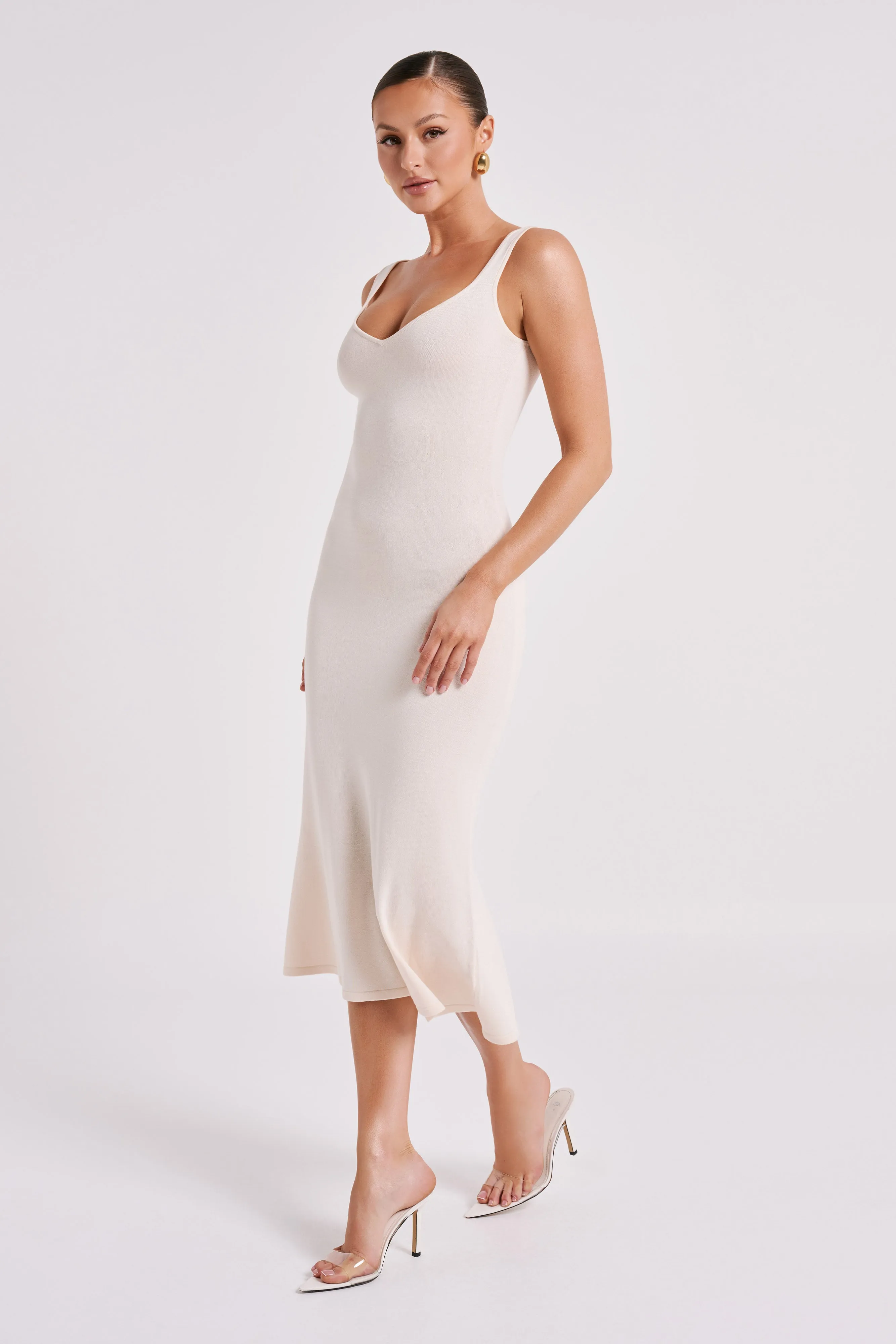 Easton Knit Midi Dress - Ivory sold by Meshki product image thumbnail 5