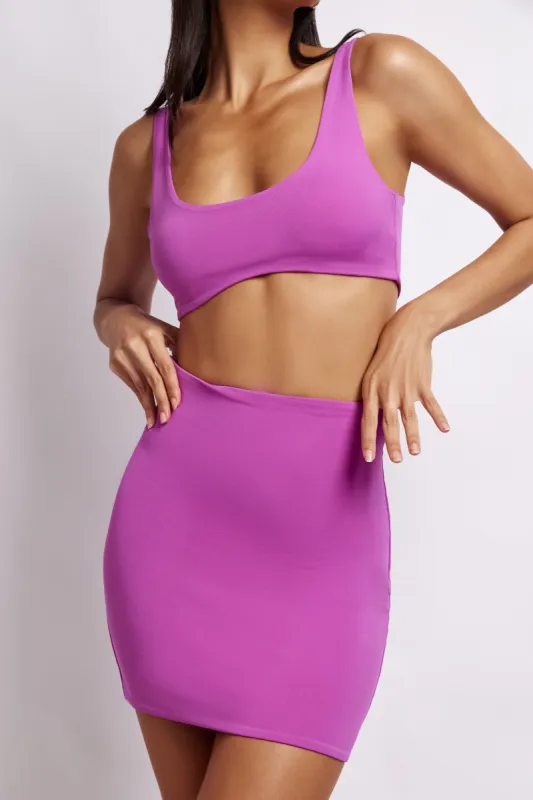 Jemma Scoop Neck Super Crop Top - Violet sold by Meshki