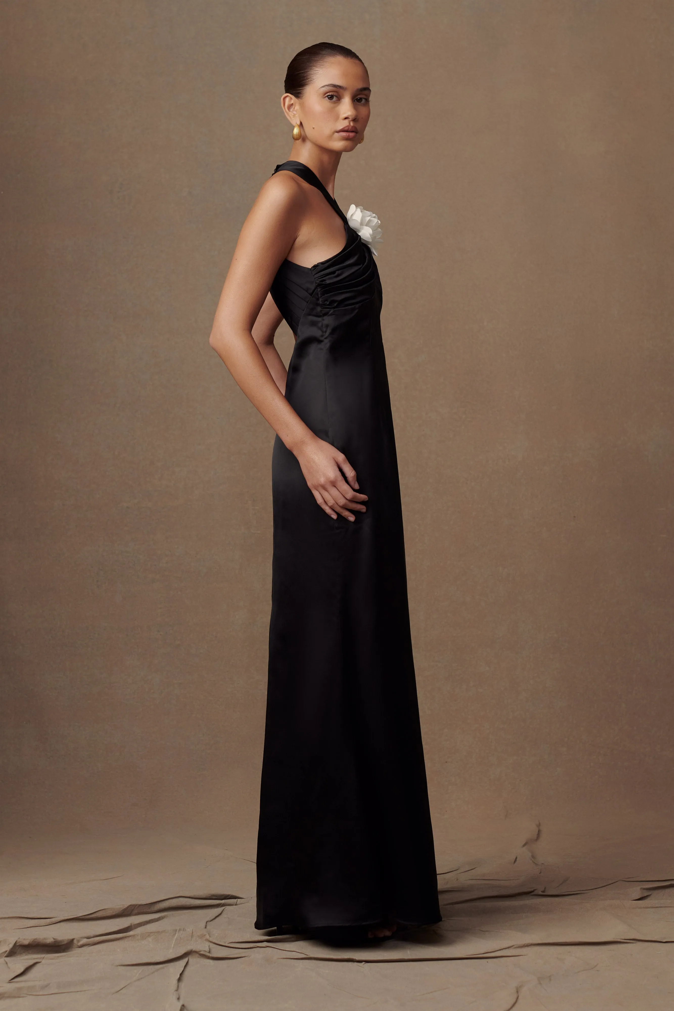 Dylan Rose Halter Maxi Dress - Black sold by Meshki product image thumbnail 4