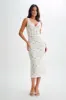 Doria Lace Plisse Midi Dress - Ivory sold by Meshki