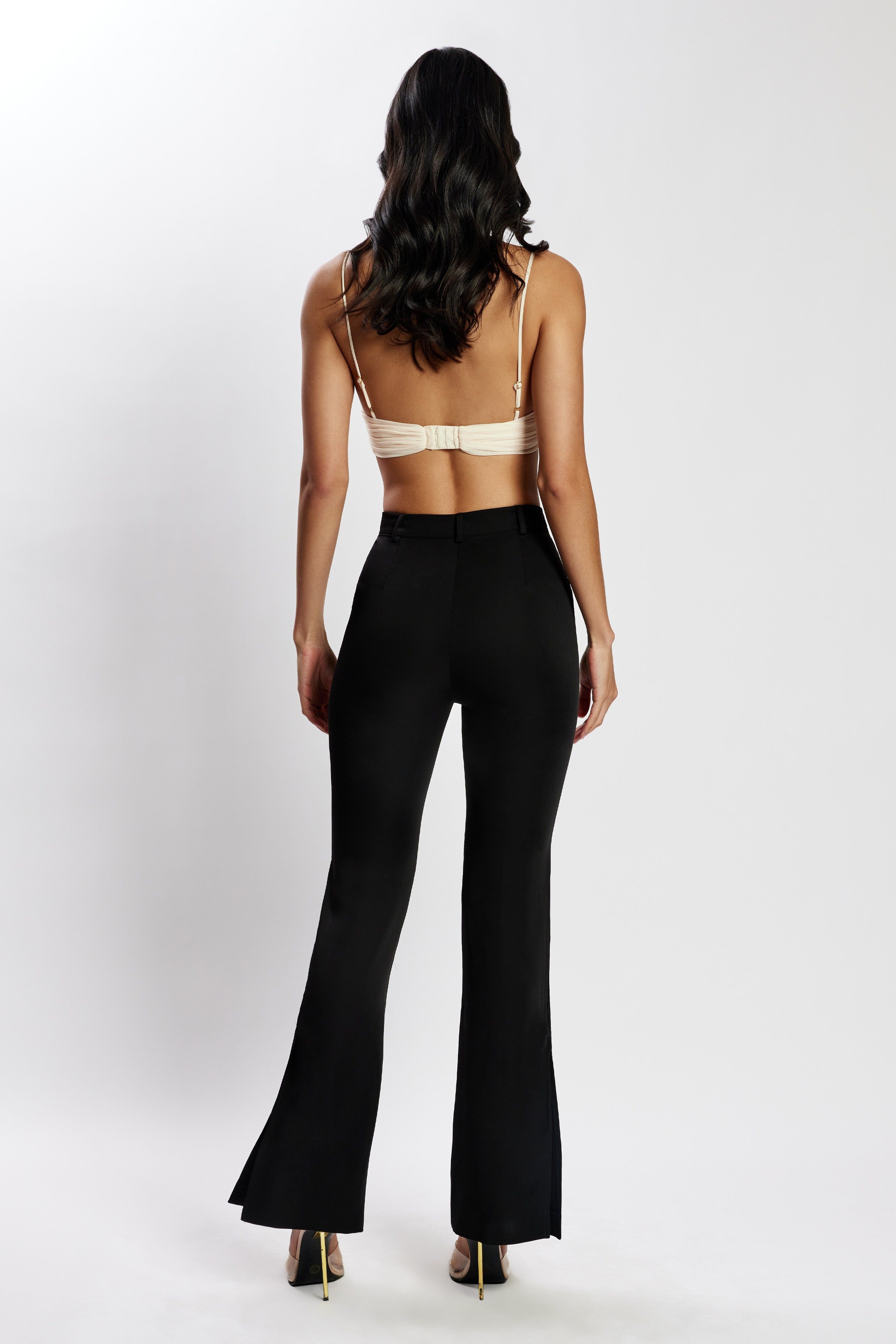 Arabella Flared Split Side Pants - Black sold by Meshki product image thumbnail 2