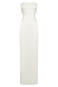 Lawry Diamante Cut Out Maxi Dress - White sold by Meshki