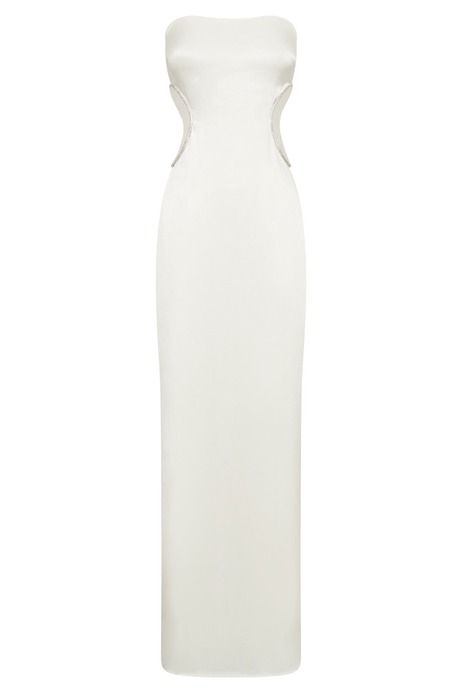 Lawry Diamante Cut Out Maxi Dress - White sold by Meshki product image thumbnail 8