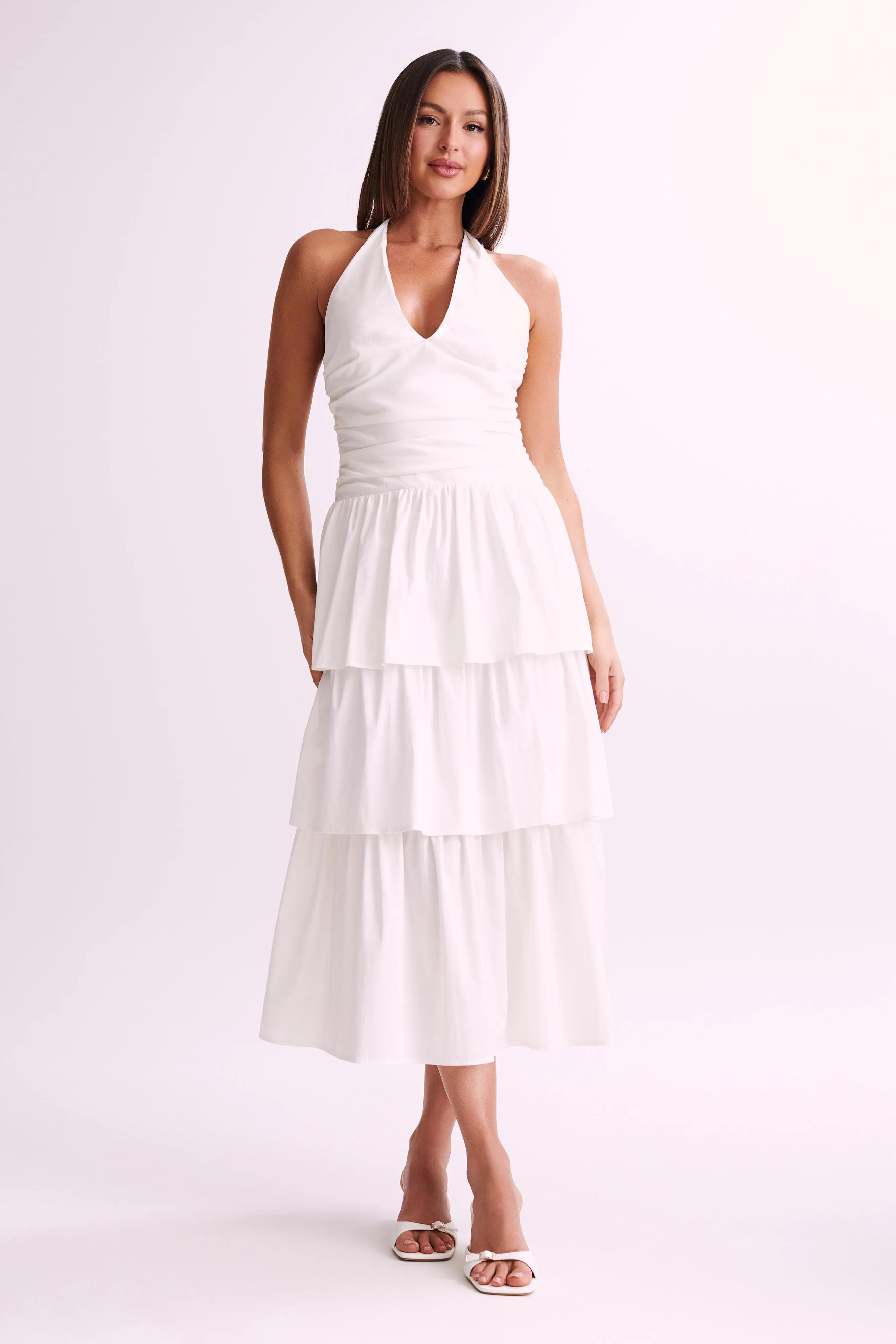 Belinda Tiered Maxi Dress - White sold by Meshki product image thumbnail 4