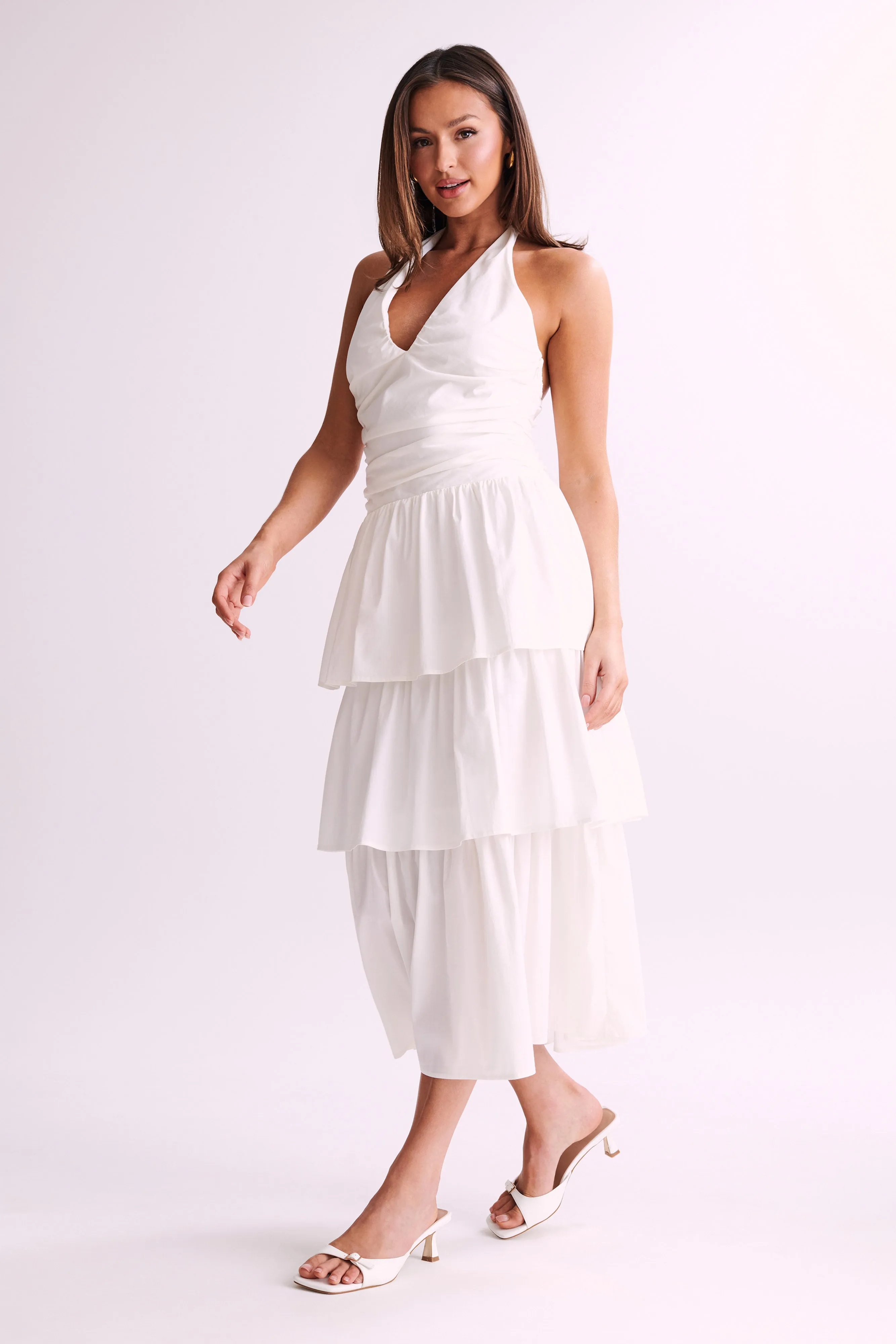 Belinda Tiered Maxi Dress - White sold by Meshki product image thumbnail 5