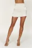 Amia Satin Mini Skirt - Ivory sold by Meshki