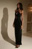 Lucia Satin Cut Out Maxi Dress - Black sold by Meshki