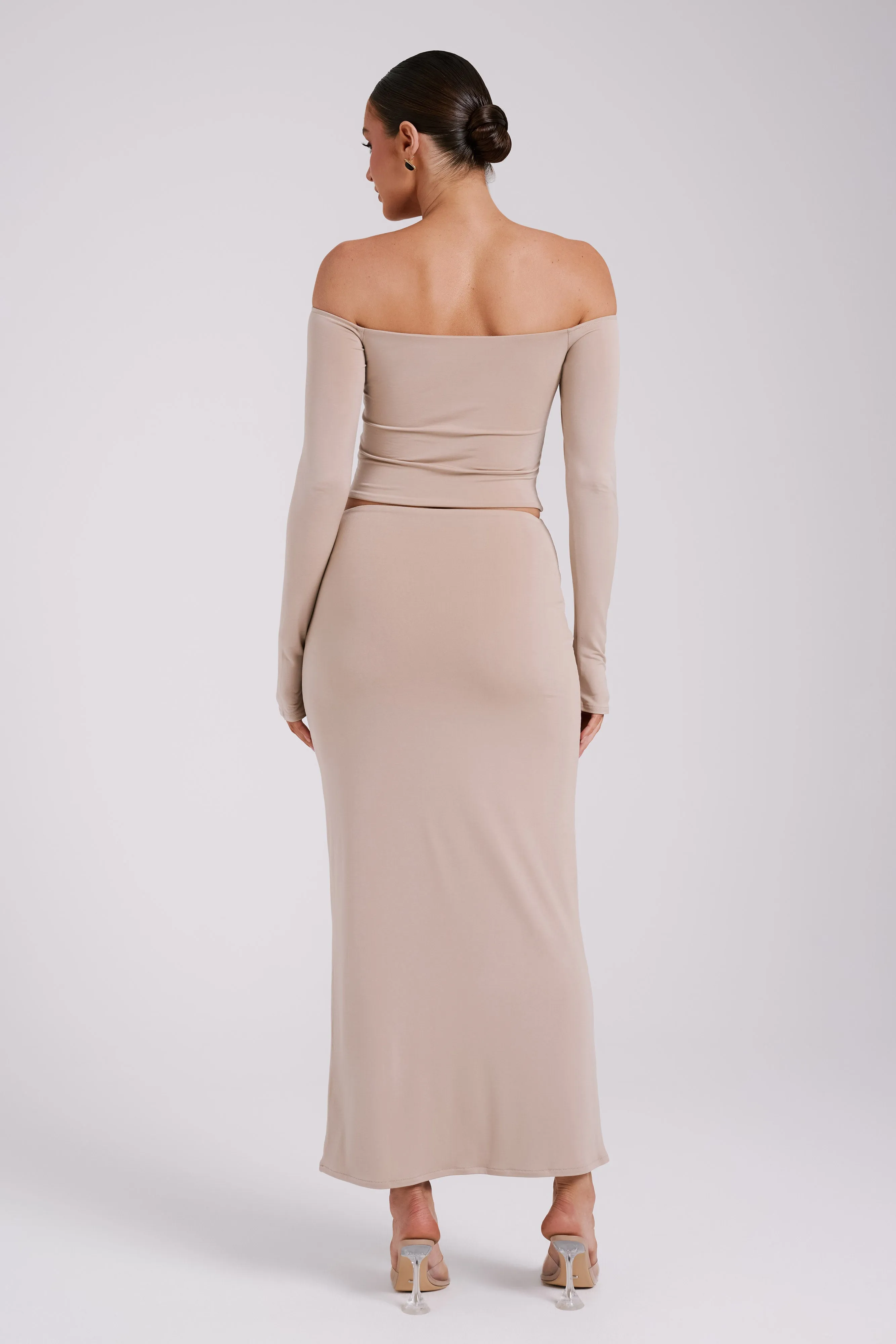 Ceri Maxi Twist Skirt - Taupe sold by Meshki product image thumbnail 4