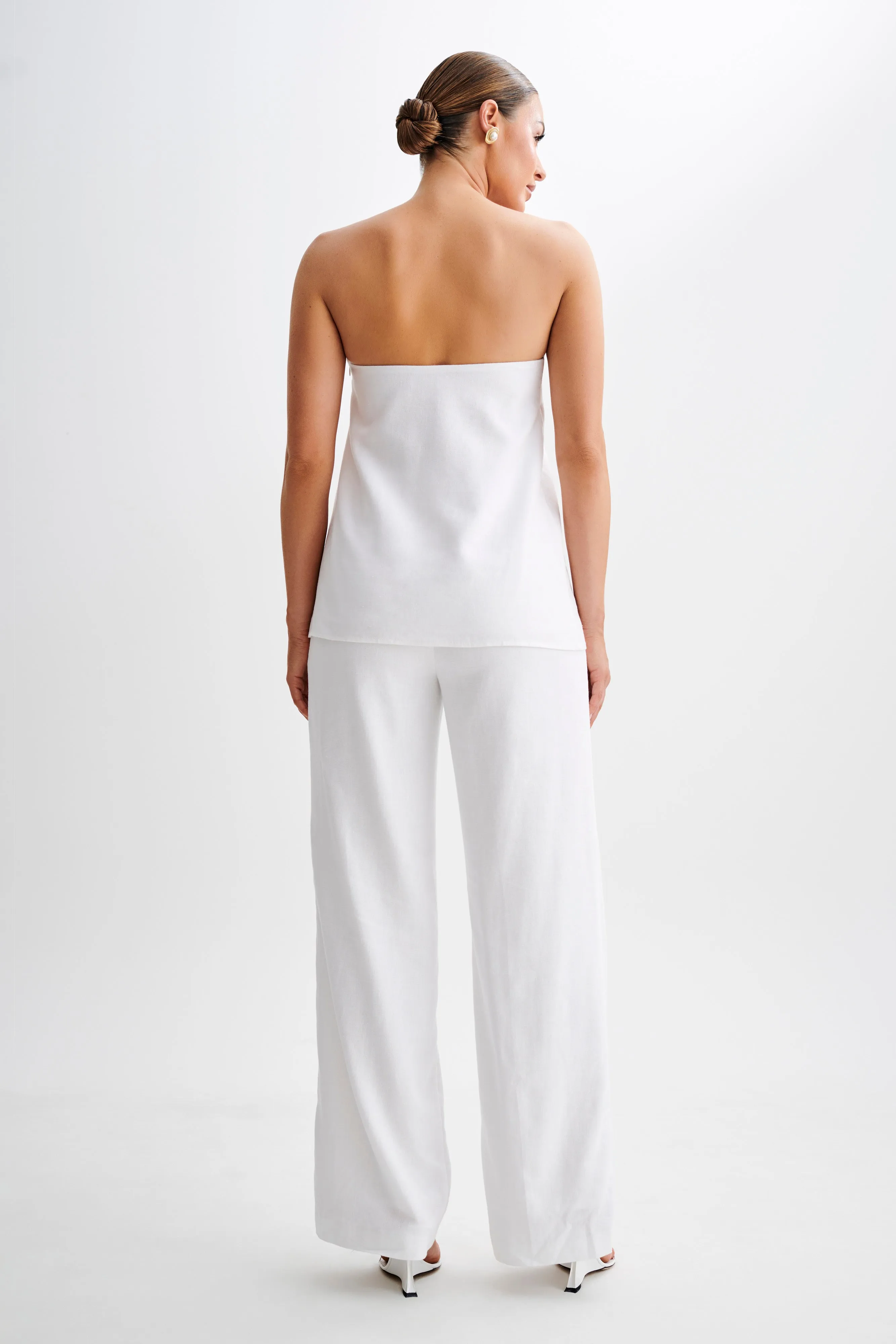 Luisa Strapless Linen Top - White sold by Meshki product image thumbnail 3