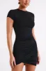 Baylee Recycled Nylon Mini Dress - Black sold by Meshki
